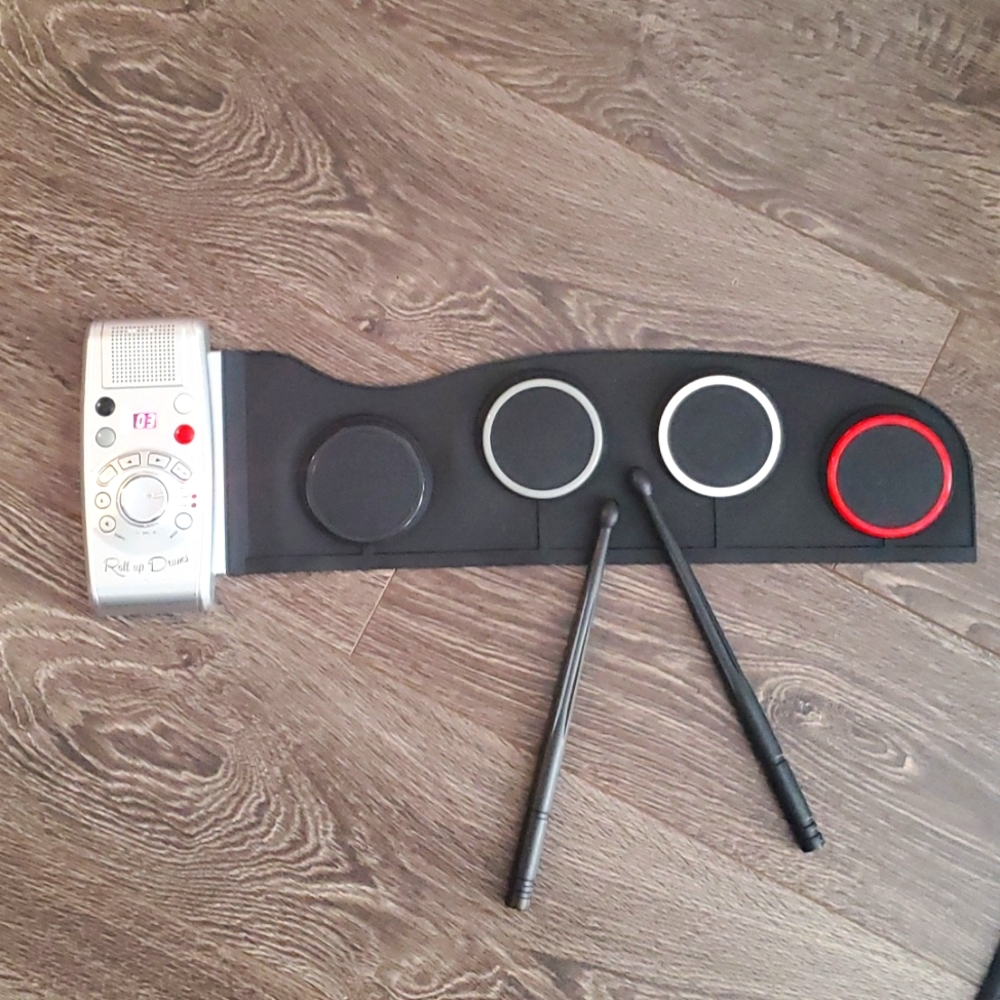 Battery Operated Roll Up Drum Set - Silicone Mat for Adults and Kids